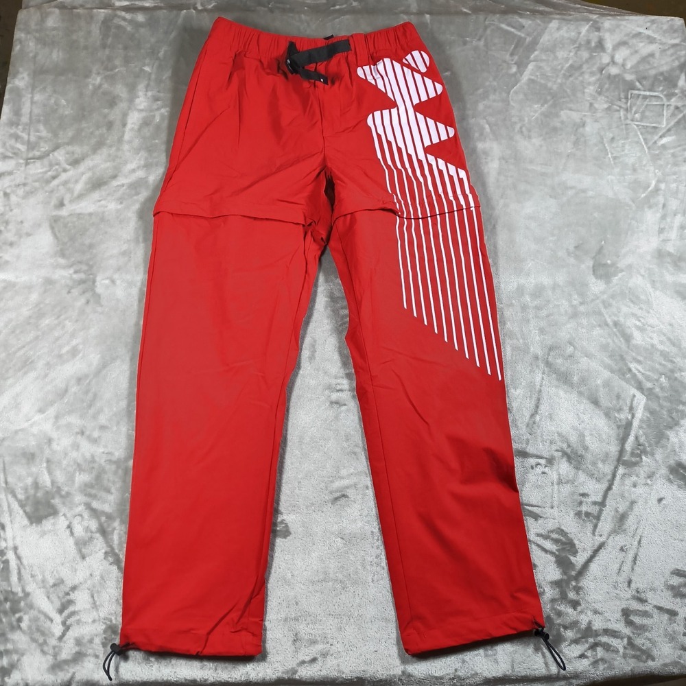 Without Walls Wind Pants Mens Medium Red Convertible Zip Off Shorts Outdoor Hike